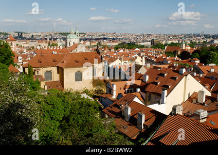 Blick auf Prag vom Burgviertel Hradschin, UNESCO World Heritage Site, Tschechische Republik, Europa Stockfoto