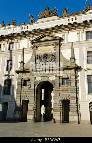 Portal der Prager Burg, Hradschin, UNESCO World Heritage Site, Tschechische Republik, Europa Stockfoto