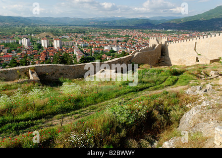 Blick auf die Stadt Ohrid von Samuil Festung, UNESCO-Weltkulturerbe, Mazedonien, Europa Stockfoto