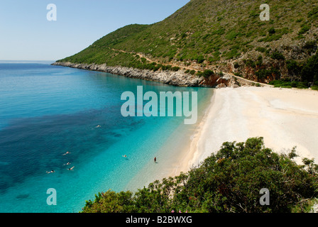 Ionisches Meer, Küste in der Nähe von Dhermi, albanische Riviera, Albanien, Europa Stockfoto