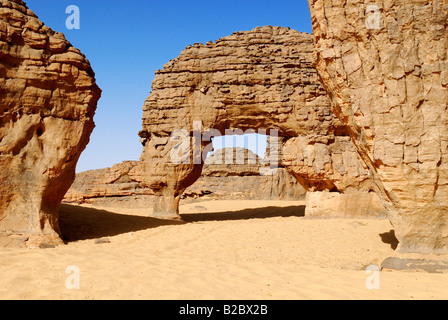 Fels, Stein Bildung, Youf Ahakit, Tassili du Hoggar, Wilaya Tamanrasset, Algerien, Sahara, Nordafrika Stockfoto