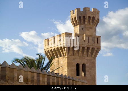 Palma De Mallorca, Almudaina-Palast, Turm Stockfoto