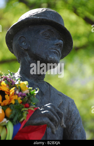 Büste von Karl Valentin am Viktualienmarkt, München, obere Bayern, Bayern, Deutschland, Europa Stockfoto