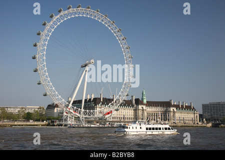 London Eye Riesenrad am Ufer der Themse, London, England, Großbritannien, Europa Stockfoto