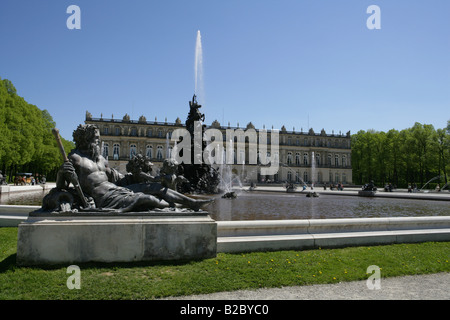 Neues Schloss Palast, Flötentöne Insel, See Chiemsee, Landkreis Rosenheim, Oberbayern, Deutschland Stockfoto