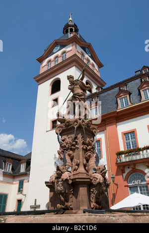 Schlosskirche Kirche am Marktplatz Quadrat der Renaissance-Schloss Weilburg, Weilburg ein der Lahn, Hessen, Deutschland, Europa Stockfoto