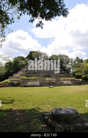 Jaguar-Tempel N10-9, archäologische Stätte Lamanai, Belize, Mittelamerika Stockfoto