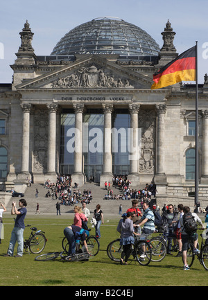 Reichstagsgebäude, Regierungsviertel, Berlin, Deutschland, Europa Stockfoto