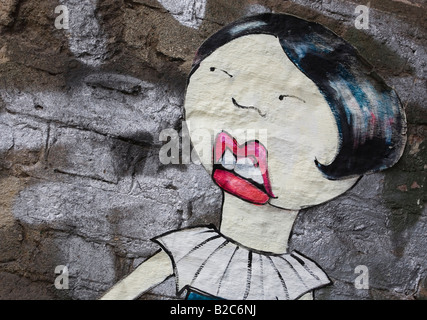 Graffiti auf einem Haus Mauer in Berlin, Deutschland, Europa Stockfoto