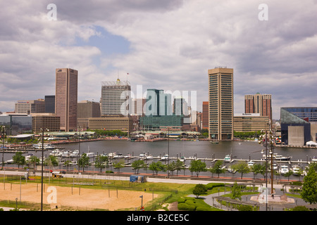 BALTIMORE MARYLAND USA inneren Hafen und Innenstadt von skyline Stockfoto