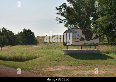 Eingang zum Blue Mounds State Park in Minnesota auf den Great Plains in Nordamerika Stockfoto