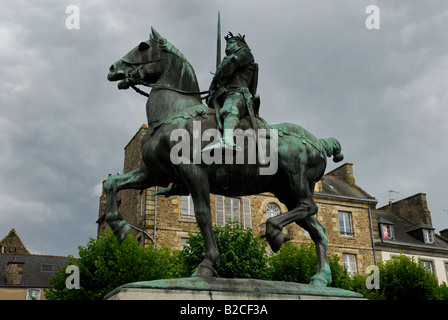 Statue von Bertrand du Guesclin (1314-1380) Dinan Stockfoto