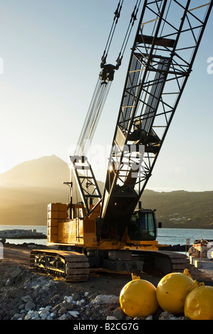 Schwere Kran in einen Steg Baustelle Stockfoto