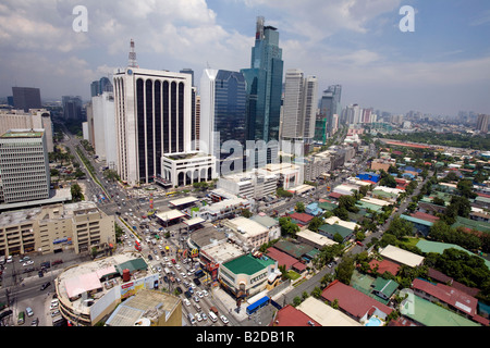 Ein Blick von Makati City, Metro Manila, Philippinen. Stockfoto