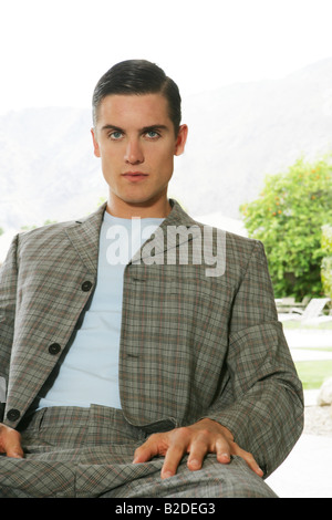 Porträt von Retro-Jüngling. Stockfoto
