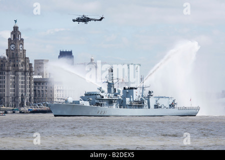 HMS Argyll Typ 23 Fregatte Royal Navy Fluss Mersey Liverpool Stockfoto