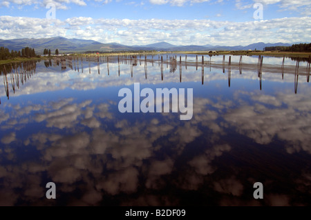 Pend Oreille gibt River Columbia Washington Idaho USA British Columbia es fünf Staudämme am Pend Oreille River: Stockfoto