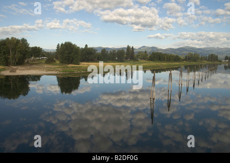 Pend Oreille gibt River Columbia Washington Idaho USA British Columbia es fünf Staudämme am Pend Oreille River: Stockfoto