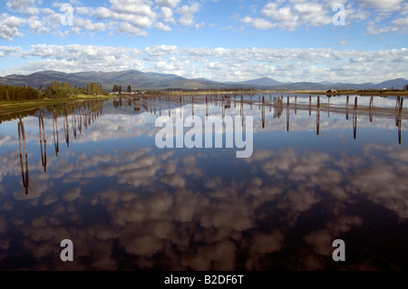 Pend Oreille gibt River Columbia Washington Idaho USA British Columbia es fünf Staudämme am Pend Oreille River: Stockfoto