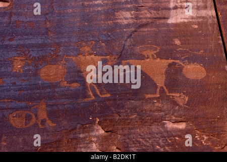 Petroglyphen an Potash Road in der Nähe von Moab Utah 1 Stockfoto