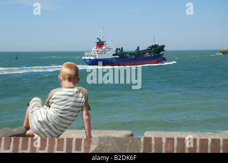 Blick vom Boulevard Bankert in Richtung Westerschelde Vlissingen Niederlande Stockfoto