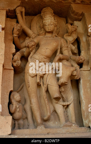 Späten 7. oder frühen 8. Jahrhundert Statue der Hindu Gott Shiva, Aihole, Karnataka, Indien Stockfoto