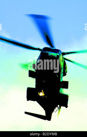 Der Merlin (Bird Of Prey) der Merlin ist bewaffnet mit zwei Allzweck-Maschinengewehren umgebaut für die Luft-Rolle. Stockfoto