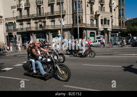 Harley Days 2008, (Harley Davidson Motorrad Besitzer Parade) Barcelona. Stockfoto