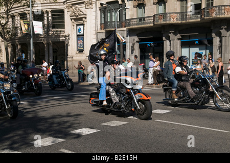 Harley Days 2008, (Harley Davidson Motorrad Besitzer Parade) Barcelona. Stockfoto