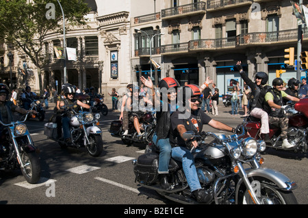 Harley Days 2008, (Harley Davidson Motorrad Besitzer Parade) Barcelona. Stockfoto