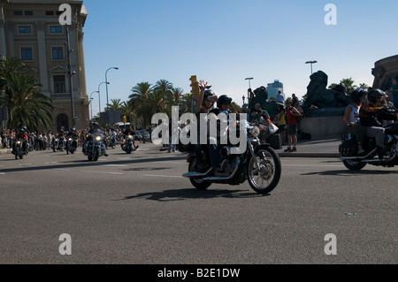 Harley Days 2008, (Harley Davidson Motorrad Besitzer Parade) Barcelona. Stockfoto