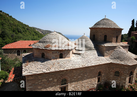 Griechenland Nördlichen Sporaden Skiathos Insel Blick auf Kloster evangelistria Stockfoto