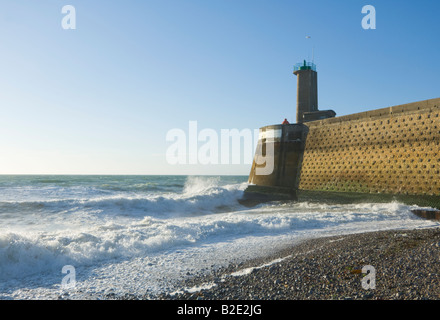 Fecamp Leuchtturm Normandie Frankreich Stockfoto