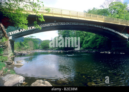 Betws y Coed Waterloo Bridge Wales Telford Designer Fluss Conway Conwy 1815 UK Stockfoto