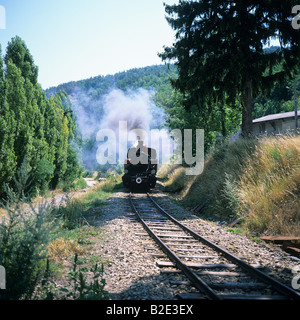 Eisenbahn- und Vintage-Dampflok von Chemin de fer du Vivarais Touristenzug Ardèche Frankreich Europa Stockfoto