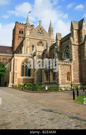 St Albans Kathedrale (früher Abtei von St Albans, offiziell die Kathedrale und Kloster Kirche von St. Alban) Hertfordshire England uk Stockfoto