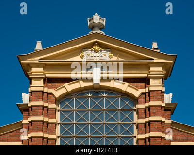 Detail der Wanha Kauppahalli, alte Markthalle am Markt Platz, Kauppatori, Helsinki, Finnland. Stockfoto