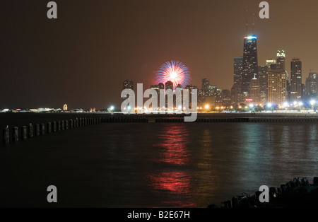 Chicago-Feuerwerk Stockfoto