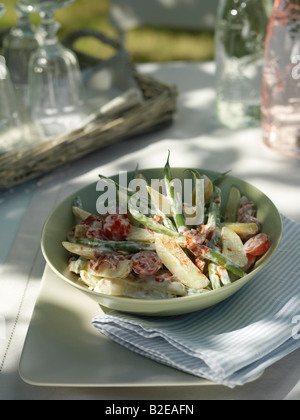 Erhöhte Ansicht der grünen Salat in Schüssel Stockfoto