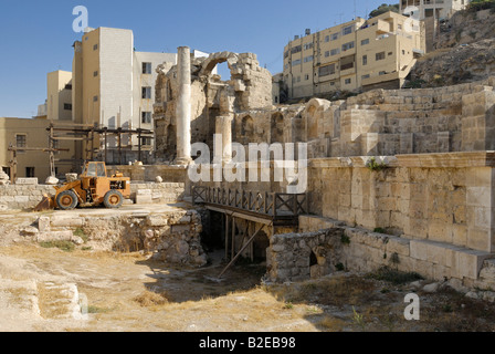 Bagger auf der Baustelle, Amman, Jordanien Stockfoto