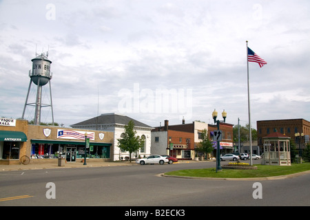 Die Innenstadt von Brooklyn Michigan Stockfoto