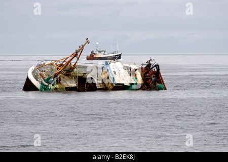 Souveräne, verlassene Wrack, geerdet zu Fraserburgh Hafen Schottland, Vereinigtes Königreich Stockfoto