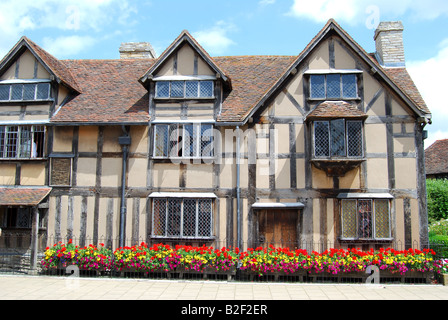 Shakespeares Geburtshaus, Henley Street, Stratford in Warwickshire, England, Vereinigtes Königreich Stockfoto