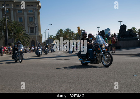 Harley Days 2008, (Harley Davidson Motorrad Besitzer Parade) Barcelona. Stockfoto