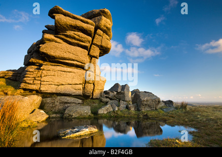 Granit-Felsen an der Grundnahrungsmittel Tor Dartmoor National Park Devon in England Stockfoto