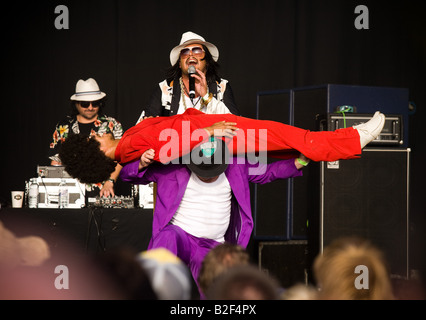 Cuban Brothers am Summerisle Main Stage Weidenmanns Festival 2008 South West Schottland 26. Juli 2008 Ost Kirkcarswell Stockfoto