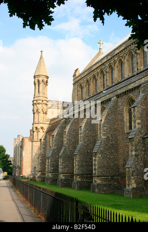 St Albans Kathedrale (früher Abtei von St Albans, offiziell die Kathedrale und Kloster Kirche von St. Alban) Hertfordshire England uk Stockfoto