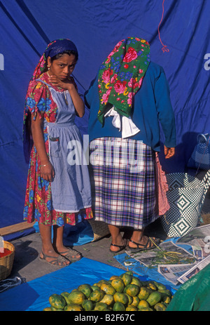 Mexikaner, Zapotecans, Menschen, Mädchen, Hersteller, Verkäufer, Markt, Dorf, Tlacolula de Matamoros, Tlacolula, Oaxaca, Mexiko Stockfoto