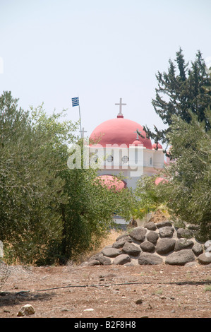 Israel Galiläa Kapernaum der griechisch-orthodoxen Kirche von südlich vom See Genezareth Stockfoto