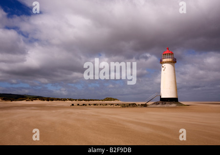 Punkt der Ayr Leuchtturm, Talacre Stockfoto